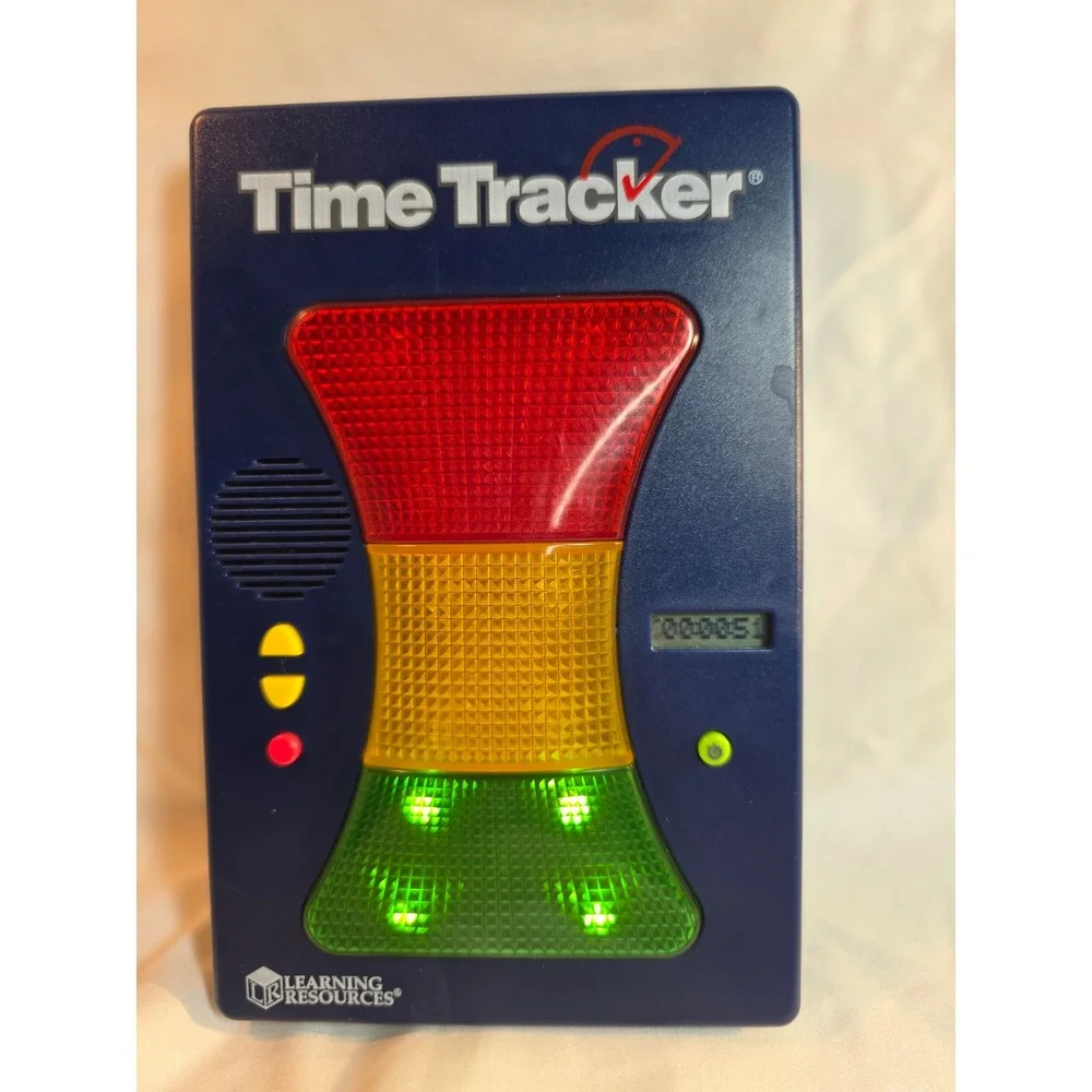 Learning Resources Time Tracker Visual Timer Classroom Clock Blue LER6900